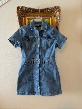 Rewash | Dresses | Rewash Blue Denim Zipfront Mini Dress